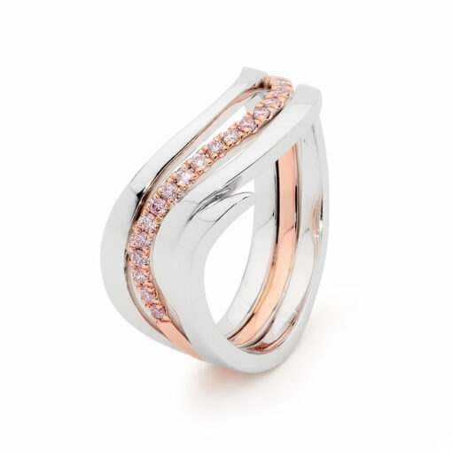 Desert Rose Jewellery Pink Diamond Swirl Dress Ring Edjr017