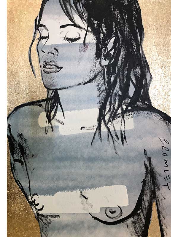 David Bromley Painting Belinda On Gold