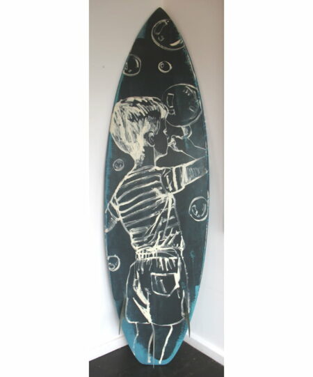 David Bromley Db96 Surfboard Back Black And White Bubble Boy