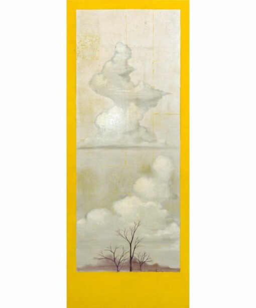 Shaun Atkinson Wallcliffe Road Yellow 165Cmx65Cm Oil And Silver Leaf On Canvas