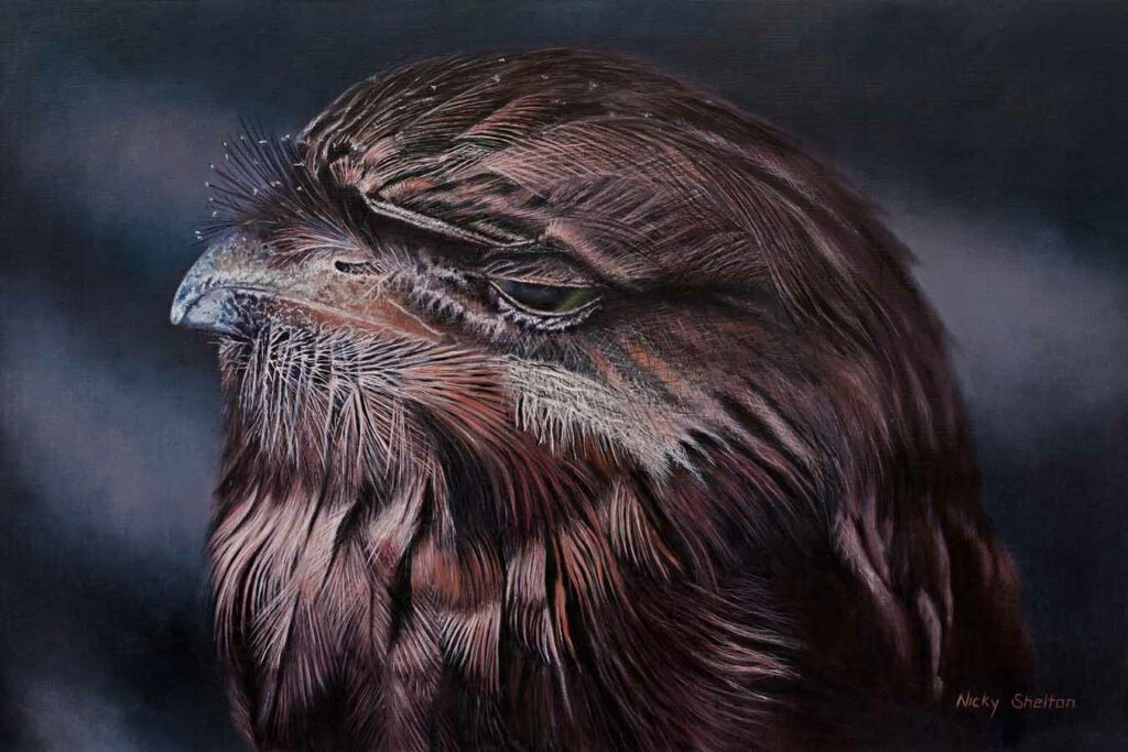 Nicky Shleton Fergus Bird Oil Painting