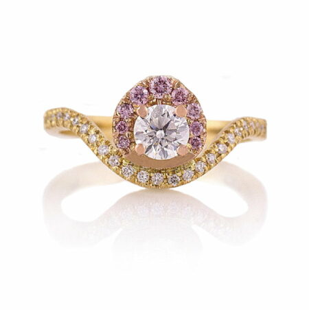 Gemma Baker Argyle Pink And White Diamond Ring