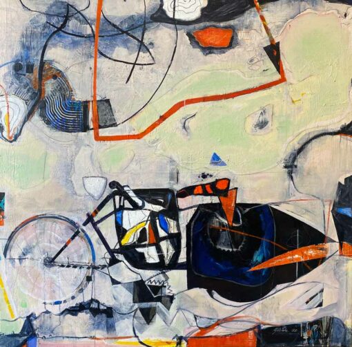 Geoff Wake Imaginary Motorcycle Journeys Painting