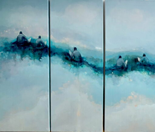 Jos Myers Surfers Tryptych Panels 1 2 3