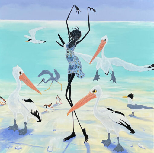 Judy Prosser Pelican Dancer Original Acrylic Painting