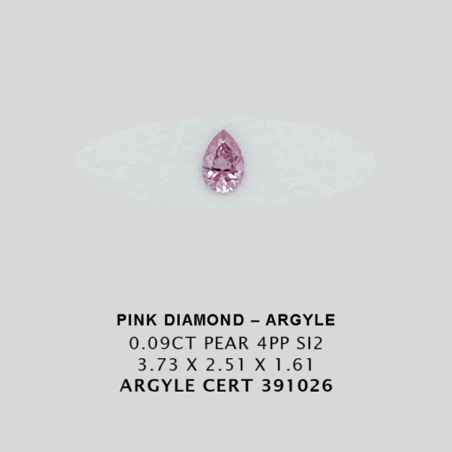 Pink1045 Cert 391026 0 090Ct 4Pp Pear Argyle Pink Diamond 1
