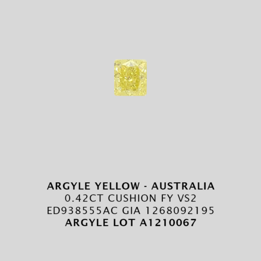 Yec666 0 420ct Cushion Cut Fy Vs2 Argyle Yellow Diamond Lot Au1210067 1