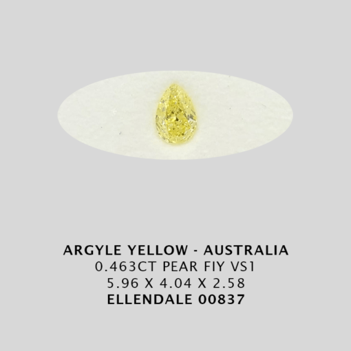 Yec837 0 463ct Pear Fiy Argyle Yellow Diamond