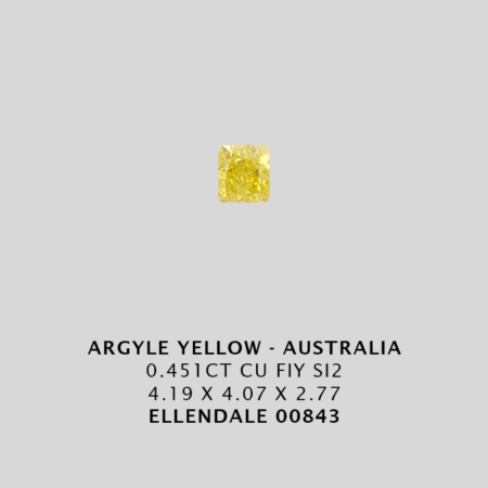 Yec843 0 451ct Cushion Cut Fiy Si2 Argyle Yellow Diamond