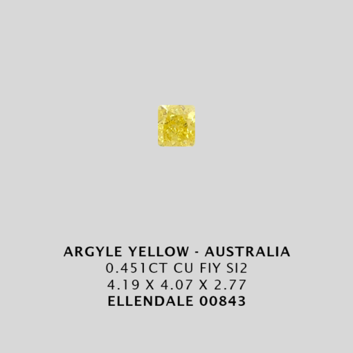Yec843 0 451Ct Cushion Cut Fiy Si2 Argyle Yellow Diamond