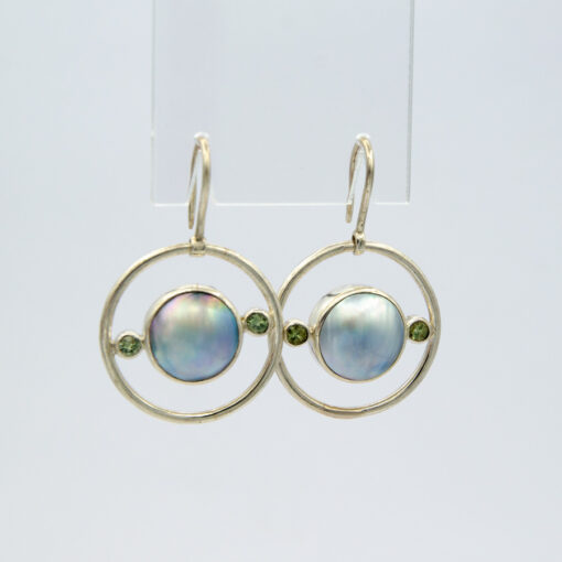 Jane Liddon Fancy Sapphire Mape Pearl Earings