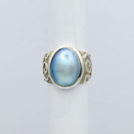 Jane Liddon Oval Mabe Pearl Swirl Ring Front