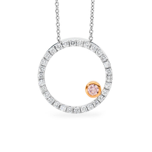 Desert Rose Jewellery Suspended Pink Diamond Circle Pendant Edjp035