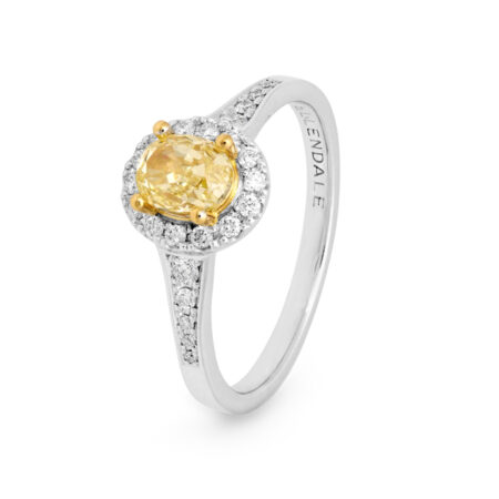 Edjr007001 Desert Rose Jewellery Yellow Diamond Halo Ring