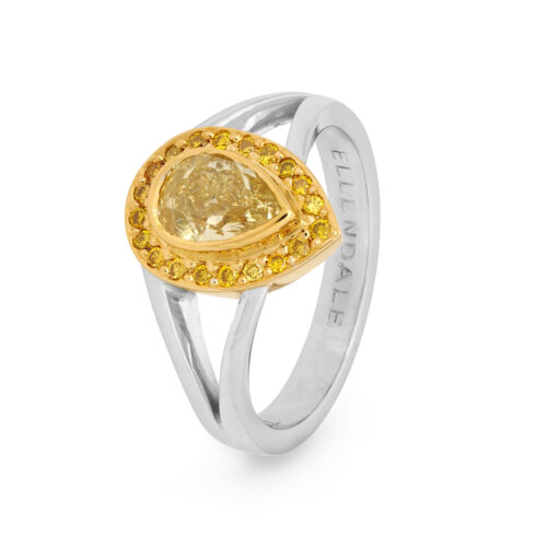 Edjr009b002 Desert Rose Jewellery 1carat Yellow Pear Diamond Ring