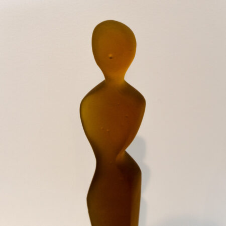 Sallie Portnoy Amber Figure Original Glass Artwork