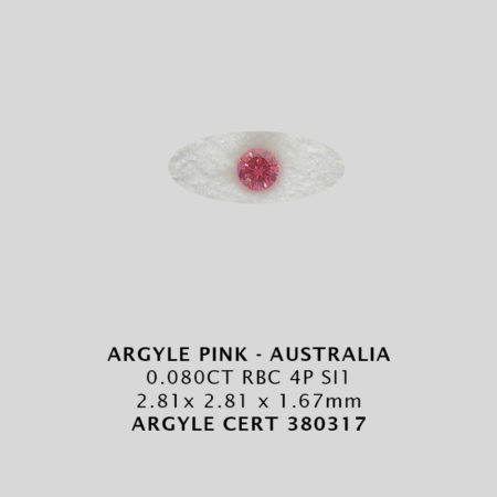 Pink Diamond - Argyle 380317 - 0.080CT 4P