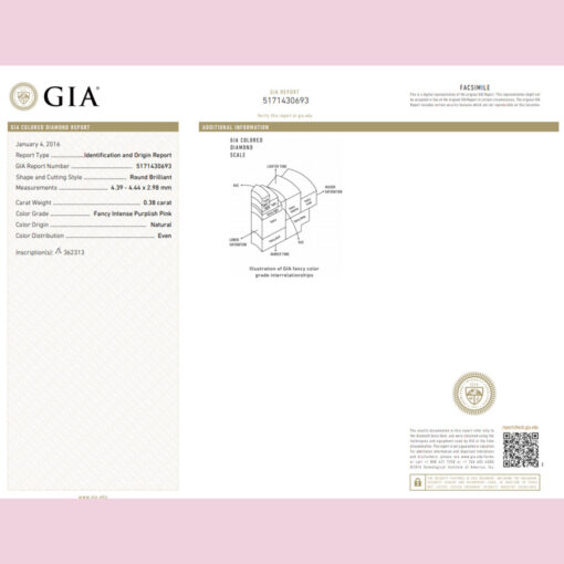 Pink Diamond - Argyle 362313 - 0.380CT 4P - Image 4