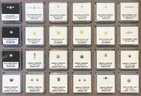 Champagne, Yellow & Blue Coloured Diamonds - Tray 1