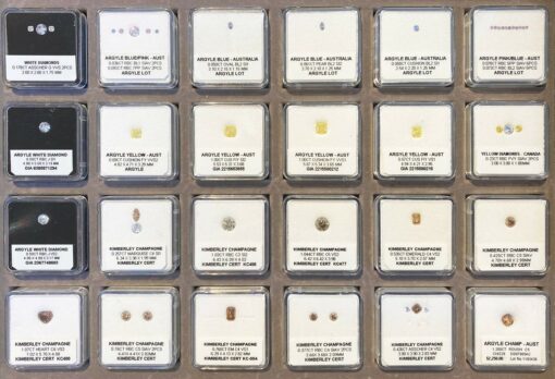 Champagne, Yellow & Blue Coloured Diamonds - Tray 1