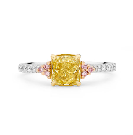 Desert Rose - Argyle Yellow & Pink Diamond Trilogy Ring