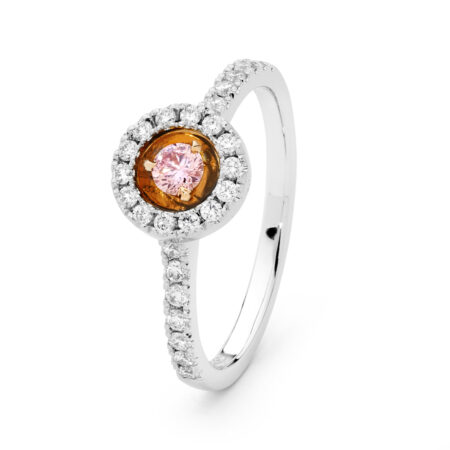 Desert Rose - Dome Halo Pink Diamond Ring