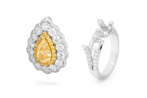 Desert Rose - Glamour 1.2 Carat Yellow Diamond Ring - Image 2