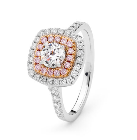 Desert Rose - Pink Diamond Double Halo Ring