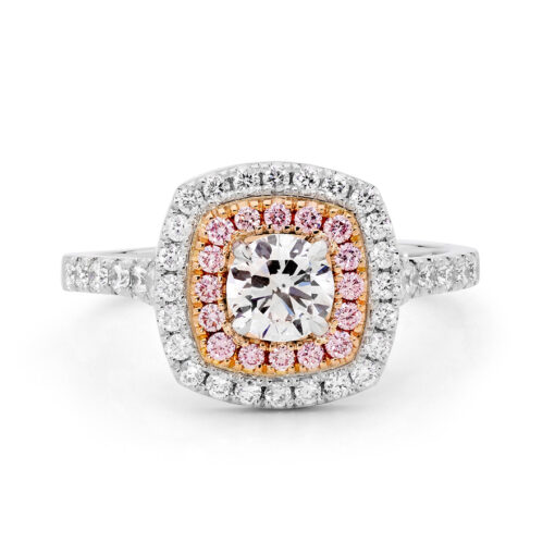 Desert Rose - Pink Diamond Double Halo Ring - Image 2