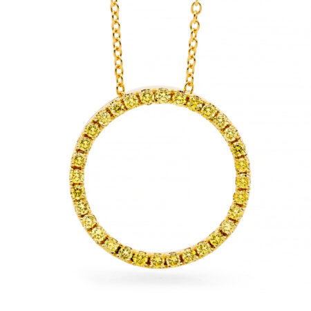 Desert Rose - Yellow Diamond Circle Pendant