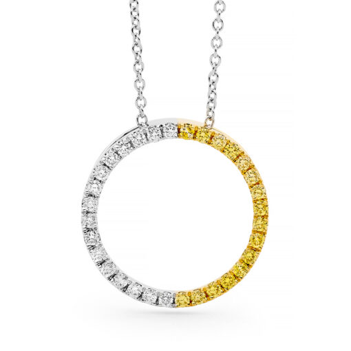 Desert Rose - Yellow Diamond Circle Pendant - Image 3