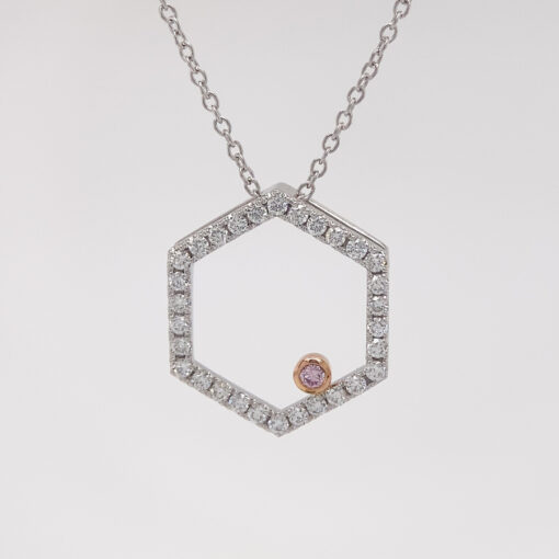 Bespoke Jewellery - Hexagon Pink Diamond Pendant - Image 2