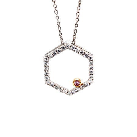 Bespoke Jewellery - Hexagon Pink Diamond Pendant