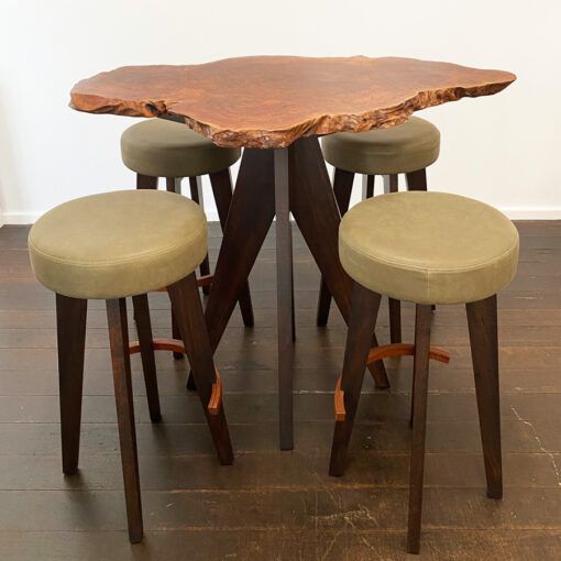 Round Top Ebonised Bar Stool - Image 4