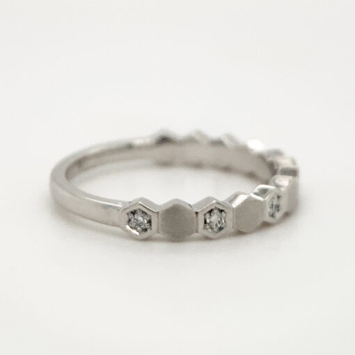 Bespoke Jewellery - Hex Diamond White Gold Ring - Image 2