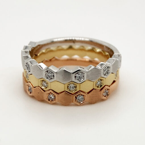 Bespoke Jewellery - Hex Diamond Rose Gold Ring - Image 3