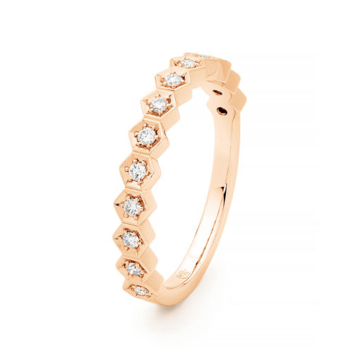 Bespoke Jewellery - Hex Diamond Rose Gold Ring - Image 2