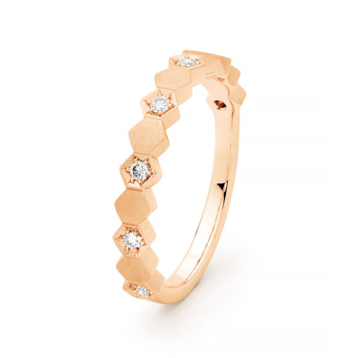 Bespoke Jewellery - Hex Diamond Rose Gold Ring - Image 2