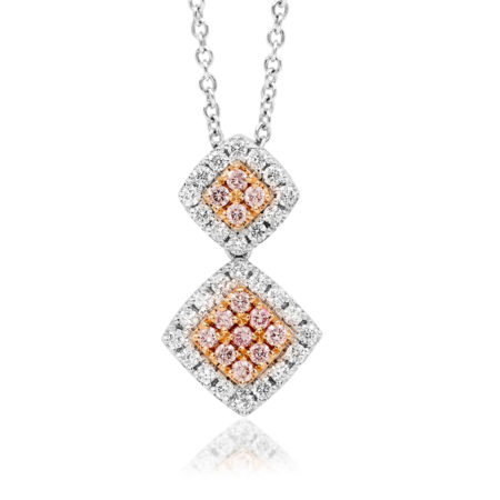 Desert Rose - Double Cluster Pink Diamond Pendant