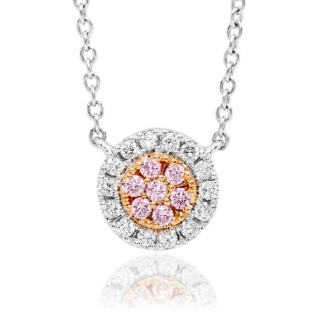 Desert Rose - Pink Diamond Button Necklace