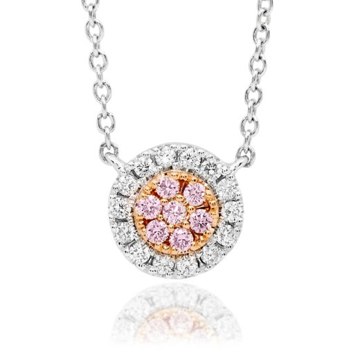 Desert Rose - Pink Diamond Button Necklace