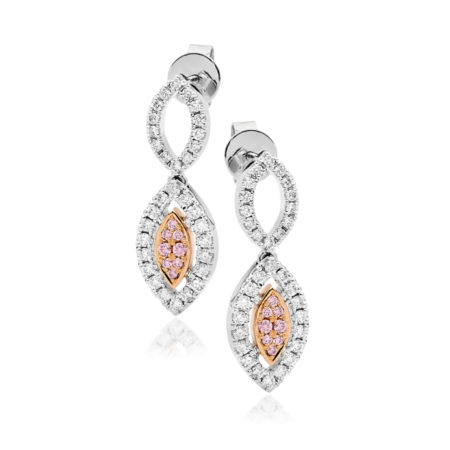 Desert Rose - Opulent Argyle Pink Diamond Drop Earrings