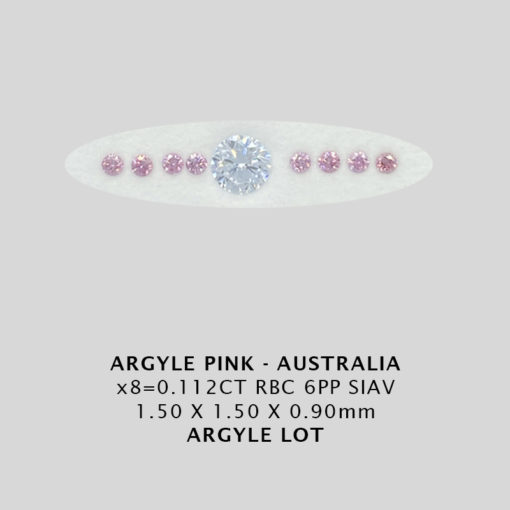 Pink Diamonds - Argyle x 8 = 0.112CT 6PP