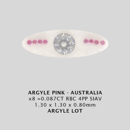 Pink Diamonds - Argyle x 8 = 0.087CT 4PP