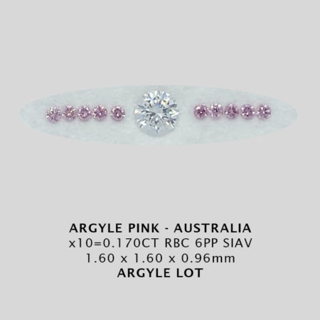 Pink Diamonds - Argyle x 10 = 0.170CT 6PP