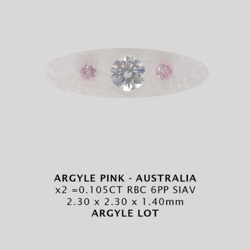 Pink Diamonds - Argyle x2 = 0.105CT 6PP