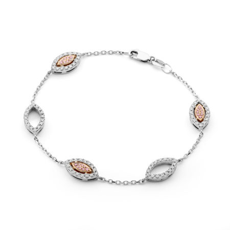 Desert Rose - Marquise Pink Diamond Trace Bracelet
