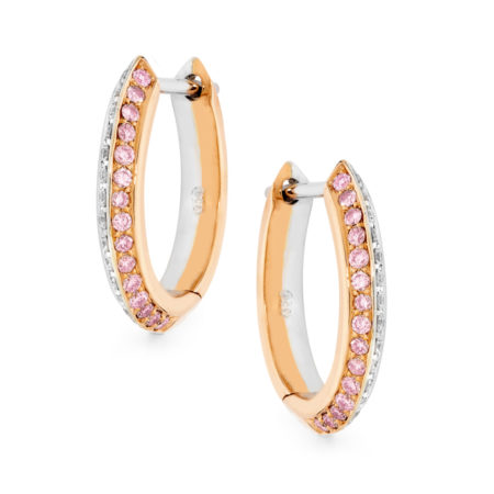 Desert Rose - Pink Diamond Huggies Earrings