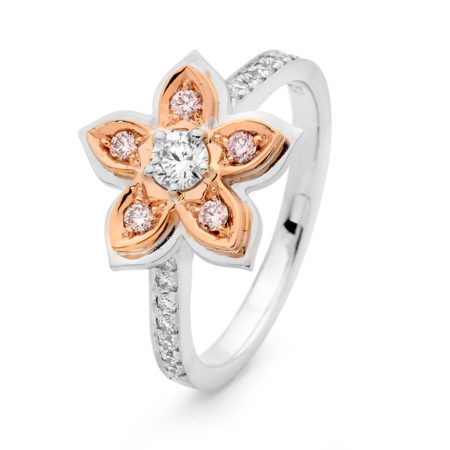 Desert Rose - Pink Diamond Flower Ring